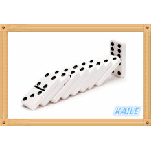 Paquete de domino blanco nieve doble 6 en caja de madera